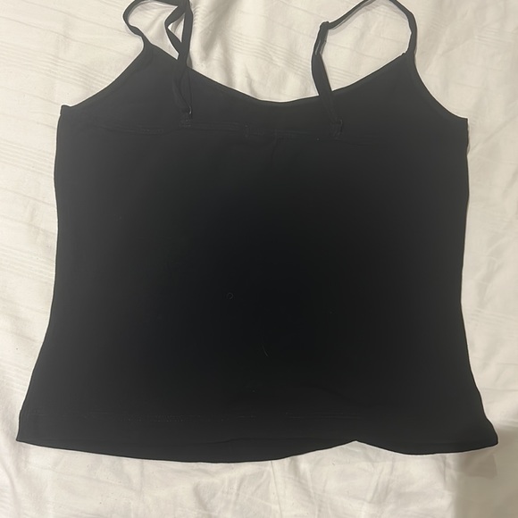 Brand new solid black cropped cami top with adjustable straps. (Garage) size SP - Picture 2 of 3